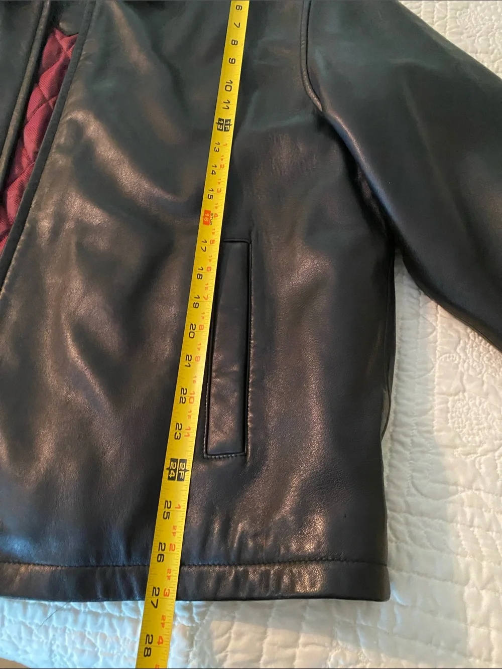 Roundtree & Yorke Black Leather Zip-Front Bomber